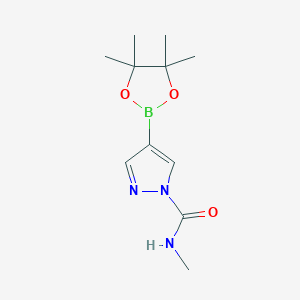 molecular formula C11H18BN3O3 B8134516 4-(4,4,5,5-Tetramethyl-[1,3,2]dioxaborolan-2-yl)-pyrazole-1-carboxylic acid methylamide 