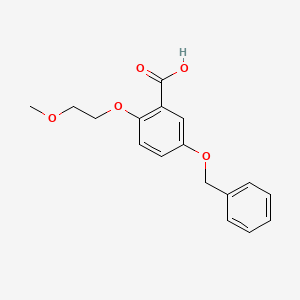 molecular formula C17H18O5 B8134539 5-Benzyloxy-2-(2-methoxyethoxy)benzoic acid 