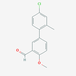 molecular formula C15H13ClO2 B8134556 4'-Chloro-4-methoxy-2'-methylbiphenyl-3-carbaldehyde 