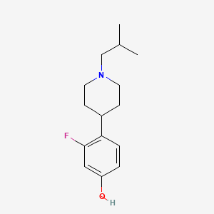 molecular formula C15H22FNO B8134588 3-Fluoro-4-(1-isobutylpiperidin-4-yl)phenol 