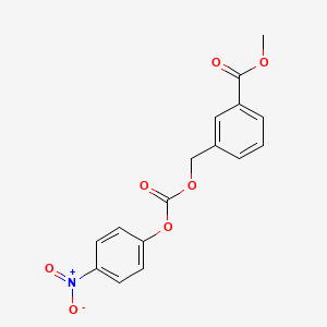 molecular formula C16H13NO7 B8134598 3-(4-Nitro-phenoxycarbonyloxymethyl)-benzoic acid methyl ester 