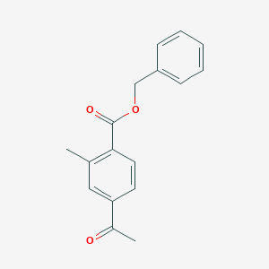 molecular formula C17H16O3 B8134630 Benzyl 4-acetyl-2-methylbenzoate 