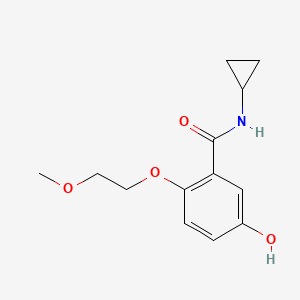 molecular formula C13H17NO4 B8134642 N-Cyclopropyl-5-hydroxy-2-(2-methoxyethoxy)benzamide 