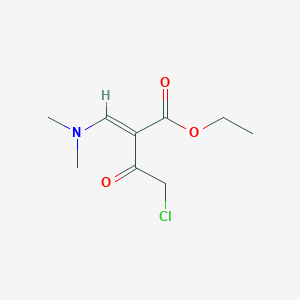 molecular formula C9H14ClNO3 B8134660 ethyl (2E)-4-chloro-2-(dimethylaminomethylidene)-3-oxobutanoate 