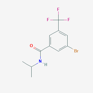 molecular formula C11H11BrF3NO B8134697 3-Bromo-N-isopropyl-5-trifluoromethyl-benzamide 