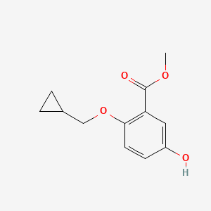 molecular formula C12H14O4 B8134714 Methyl 2-(cyclopropylmethoxy)-5-hydroxybenzoate 