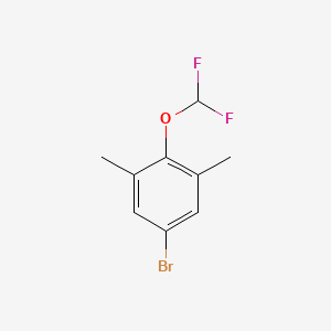 molecular formula C9H9BrF2O B8134796 5-Bromo-2-(difluoromethoxy)-1,3-dimethylbenzene 