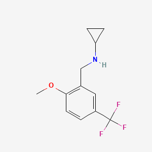 molecular formula C12H14F3NO B8134845 Cyclopropyl-(2-methoxy-5-trifluoromethylbenzyl)-amine 
