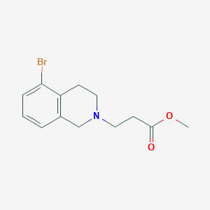 molecular formula C13H16BrNO2 B8134856 3-(5-Bromo-3,4-dihydro-1H-isoquinolin-2-yl)-propionic acid methyl ester 