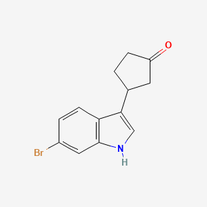 molecular formula C13H12BrNO B8134920 6-Bromo-3-(3-oxycyclopentyl)indole 