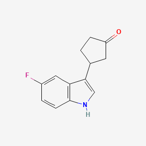 molecular formula C13H12FNO B8134945 5-Fluoro-3-(3-oxycyclopentyl)indole 