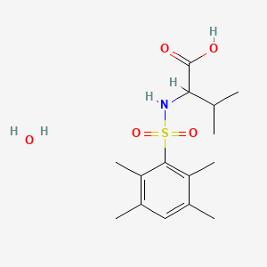 molecular formula C15H25NO5S B8134955 3-Methyl-2-[(2,3,5,6-tetramethylphenyl)sulfonylamino]butanoic acid;hydrate 