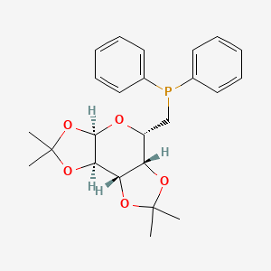 molecular formula C24H29O5P B8135009 Diphenyl(((3aR,5S,5aR,8aS,8bR)-2,2,7,7-tetramethyltetrahydro-3aH-bis([1,3]dioxolo)[4,5-b:4',5'-d]pyran-5-yl)methyl)phosphine 