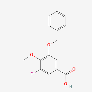 molecular formula C15H13FO4 B8135103 3-(Benzyloxy)-5-fluoro-4-methoxybenzoicacid 