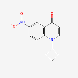 molecular formula C13H12N2O3 B8135124 1-Cyclobutyl-6-nitroquinolin-4-one 