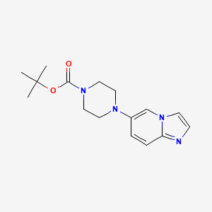 molecular formula C16H22N4O2 B8135128 1-Piperazinecarboxylic acid,4-imidazo[1,2-a]pyridin-6-yl-,1,1-dimethylethyl ester 