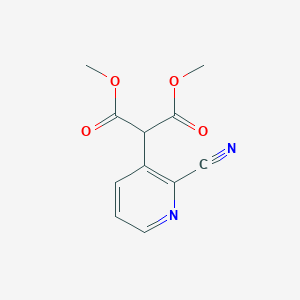 molecular formula C11H10N2O4 B8135147 1,3-Dimethyl 2-(2-cyanopyridin-3-yl)propanedioate 