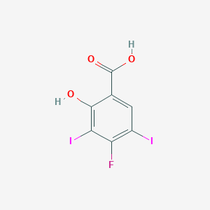 molecular formula C7H3FI2O3 B8135201 4-Fluoro-2-hydroxy-3,5-diiodobenzoic acid 