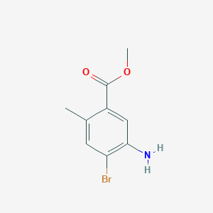 molecular formula C9H10BrNO2 B8135211 Methyl 5-amino-4-bromo-2-methylbenzoate 