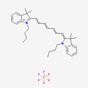 molecular formula C35H45F6N2P B8135246 1-Butyl-2-[7-(1-butyl-3,3-dimethylindol-1-ium-2-yl)hepta-2,4,6-trienylidene]-3,3-dimethylindole;hexafluorophosphate 