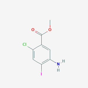 molecular formula C8H7ClINO2 B8135256 Methyl 5-amino-2-chloro-4-iodobenzoate 