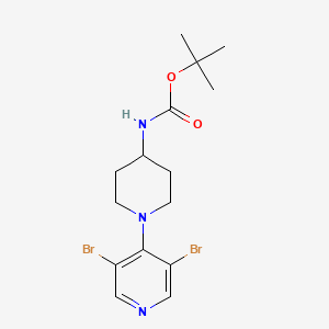molecular formula C15H21Br2N3O2 B8135270 tert-Butyl (1-(3,5-dibromopyridin-4-yl)piperidin-4-yl)carbamate 
