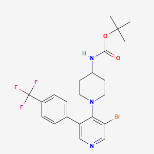 molecular formula C22H25BrF3N3O2 B8135277 tert-Butyl (1-(3-bromo-5-(4-(trifluoromethyl)phenyl)pyridin-4-yl)piperidin-4-yl)carbamate 