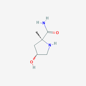 molecular formula C6H12N2O2 B8135317 (2S,4R)-4-hydroxy-2-methylpyrrolidine-2-carboxamide 