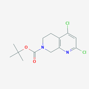 molecular formula C13H16Cl2N2O2 B8135335 Tert-butyl 2,4-dichloro-5,8-dihydro-1,7-naphthyridine-7(6H)-carboxylate 