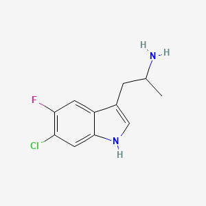 molecular formula C11H12ClFN2 B8135336 1-(6-chloro-5-fluoro-1H-indol-3-yl)propan-2-amine 