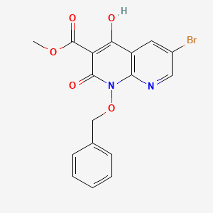 molecular formula C17H13BrN2O5 B8135364 1-(苄氧基)-6-溴-4-羟基-2-氧代-1,2-二氢-1,8-萘啶-3-羧酸甲酯 