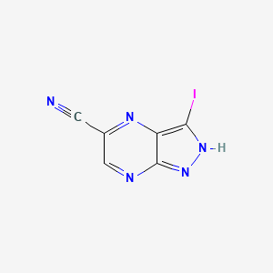 molecular formula C6H2IN5 B8135371 3-Iodo-1H-pyrazolo[3,4-b]pyrazine-5-carbonitrile 