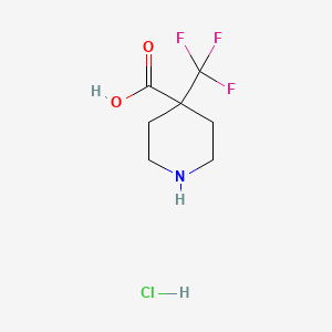 molecular formula C7H11ClF3NO2 B8135392 4-(Trifluoromethyl)piperidine-4-carboxylic acid hydrochloride 
