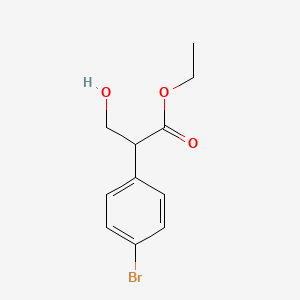 molecular formula C11H13BrO3 B8135400 3-羟基-2-(4-溴苯基)-丙酸乙酯 