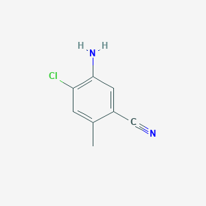 molecular formula C8H7ClN2 B8135407 5-Amino-4-chloro-2-methylbenzonitrile 