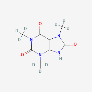 molecular formula C8H10N4O3 B8135487 1,3,7-tris(trideuteriomethyl)-9H-purine-2,6,8-trione 