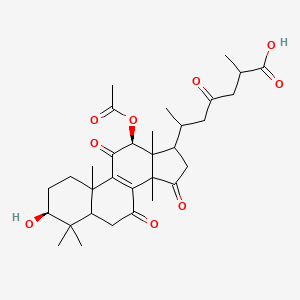 molecular formula C32H44O9 B8135560 6-[(3S,12S)-12-acetyloxy-3-hydroxy-4,4,10,13,14-pentamethyl-7,11,15-trioxo-1,2,3,5,6,12,16,17-octahydrocyclopenta[a]phenanthren-17-yl]-2-methyl-4-oxoheptanoic acid 