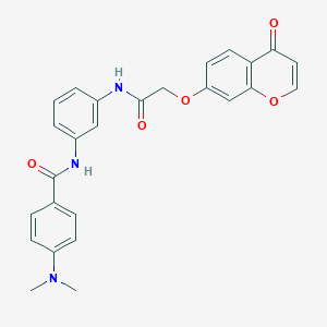 molecular formula C26H23N3O5 B8135574 4-(dimethylamino)-N-[3-[[2-(4-oxochromen-7-yl)oxyacetyl]amino]phenyl]benzamide 