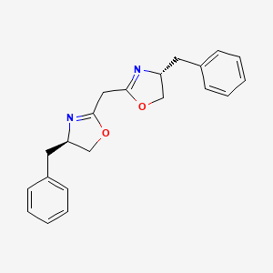 molecular formula C21H22N2O2 B8135605 Bis((R)-4-benzyl-4,5-dihydrooxazol-2-yl)methane 