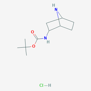 molecular formula C11H21ClN2O2 B8135613 tert-Butyl 7-azabicyclo[2.2.1]heptan-2-ylcarbamate hydrochloride 