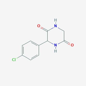 molecular formula C10H9ClN2O2 B8135617 3-(4-Chlorophenyl)piperazine-2,5-dione 