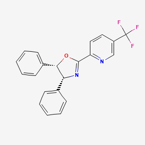 molecular formula C21H15F3N2O B8135681 (4R,5S)-4,5-Diphenyl-2-(5-(trifluoromethyl)pyridin-2-yl)-4,5-dihydrooxazole 