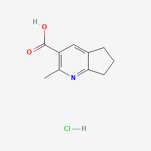 molecular formula C10H12ClNO2 B8135783 2-methyl-6,7-dihydro-5H-cyclopenta[b]pyridine-3-carboxylic acid;hydrochloride 