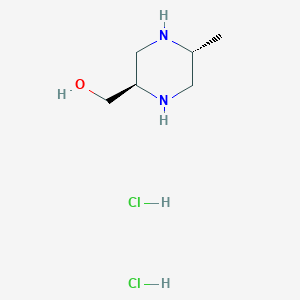molecular formula C6H16Cl2N2O B8135844 ((2R,5R)-5-Methylpiperazin-2-yl)methanol dihydrochloride 