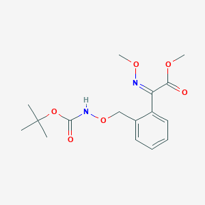 molecular formula C16H22N2O6 B8135850 Methyl 2-(2-((((tert-butoxycarbonyl)amino)oxy)methyl)phenyl)-2-(methoxyimino)acetate 