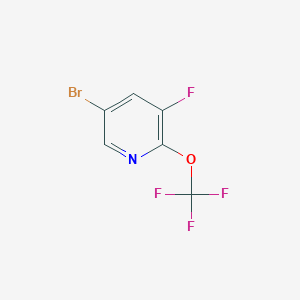 molecular formula C6H2BrF4NO B8135851 5-Bromo-3-fluoro-2-(trifluoromethoxy)pyridine 