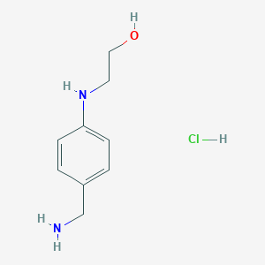 molecular formula C9H15ClN2O B8136000 2-((4-(Aminomethyl)phenyl)amino)ethanol hydrochloride 