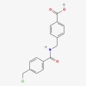 molecular formula C16H14ClNO3 B8136017 4-((4-(Chloromethyl)benzamido)methyl)benzoic acid 