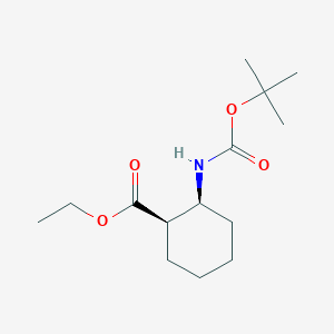 molecular formula C14H25NO4 B8136018 (1R,2S)-Ethyl 2-((tert-butoxycarbonyl)amino)cyclohexanecarboxylate 