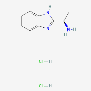 molecular formula C9H13Cl2N3 B8136031 (R)-1-(1H-Benzo[d]imidazol-2-yl)ethanamine dihydrochloride 